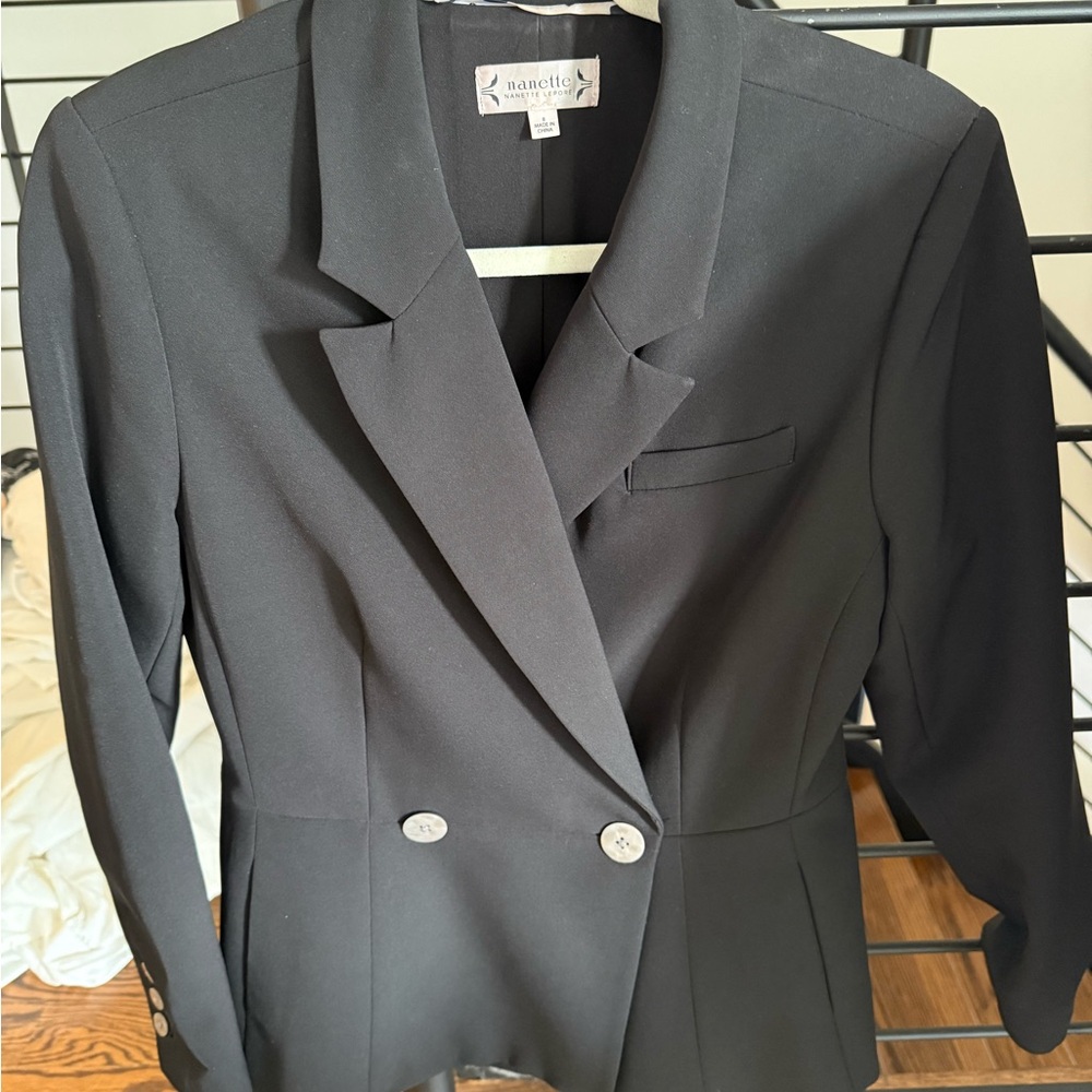 Nanette Lepore Black Double-Breasted Blazer